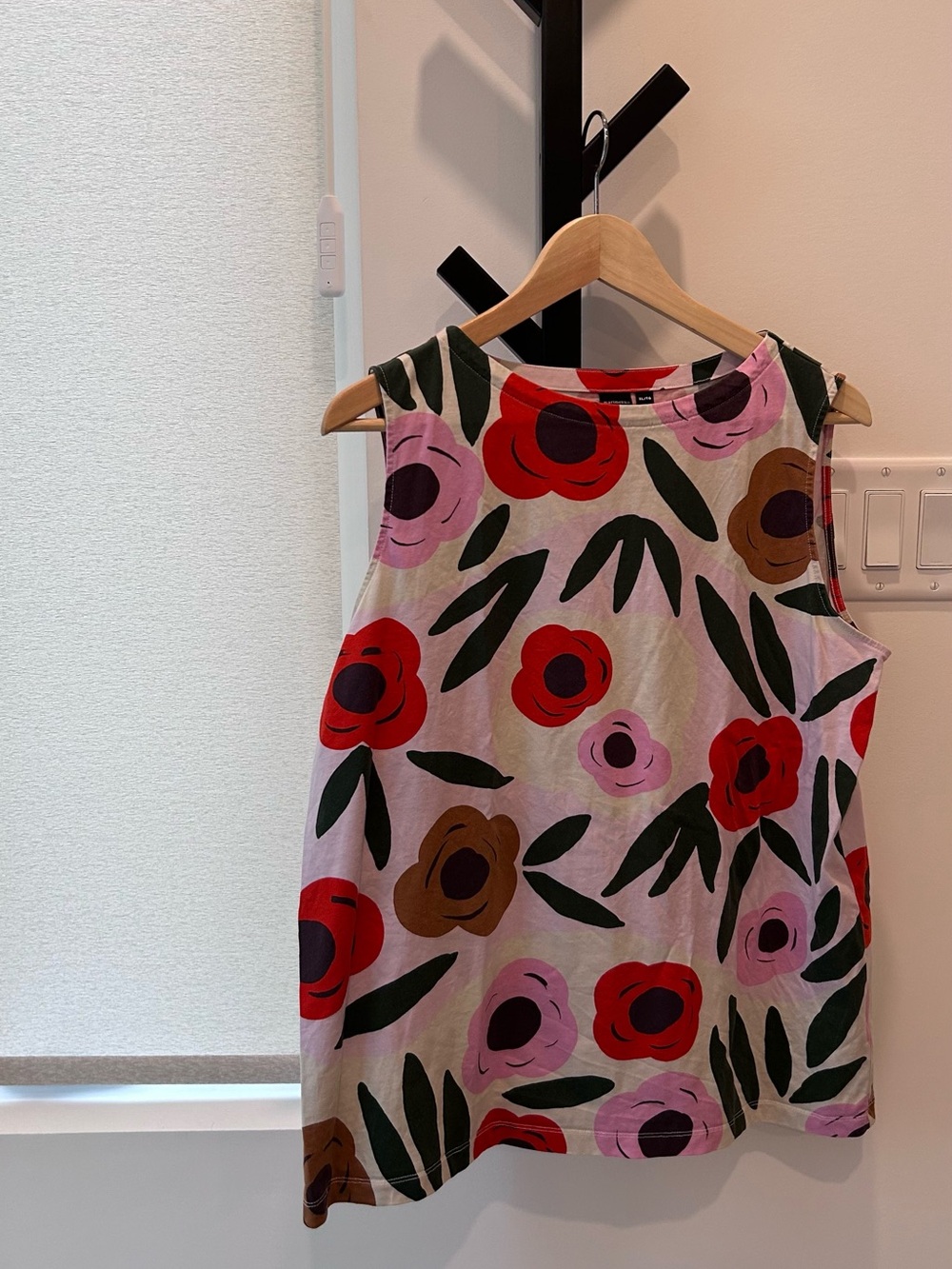 Marimekko Floral Tank Top in Red, Pink, Green, Brown